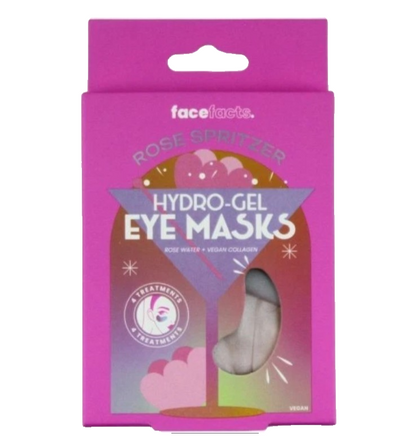 X1 Face Facts Rose Spritzer Hydro-Gel Eye Masks - 4 Pairs - Collagen Rose Water