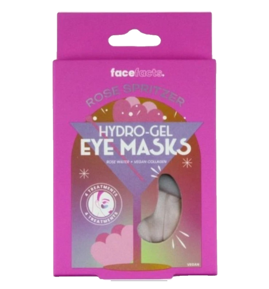 X1 Face Facts Rose Spritzer Hydro-Gel Eye Masks - 4 Pairs - Collagen Rose Water