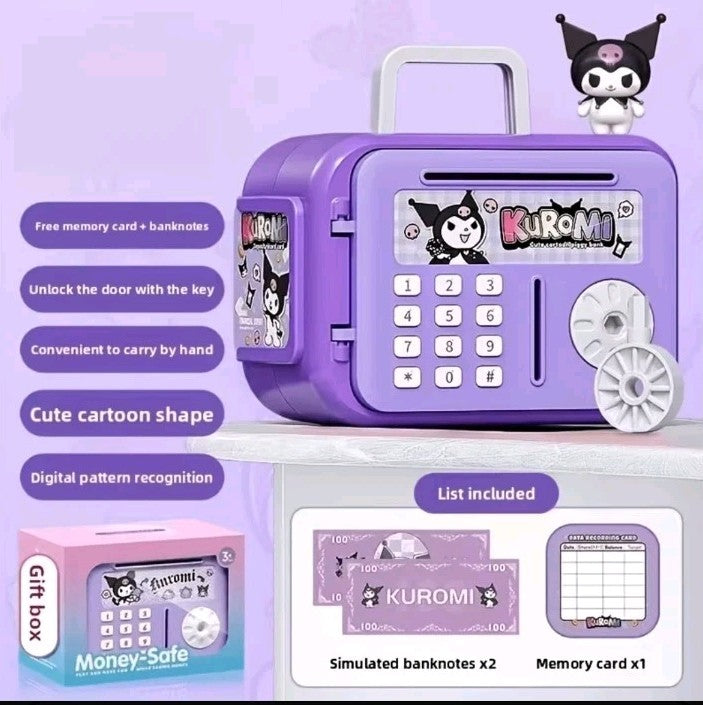 Hello Kitty & Kuromi Electronic ATM Savings Machine - Password Lock Money Boxes