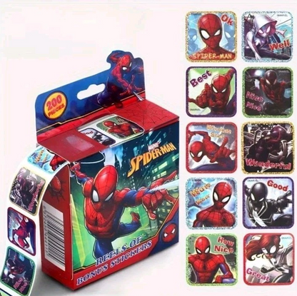 Marvel Spider-Man Sticker Dispenser Roll 200 Pcs Teachers Reward Stickers Crafts