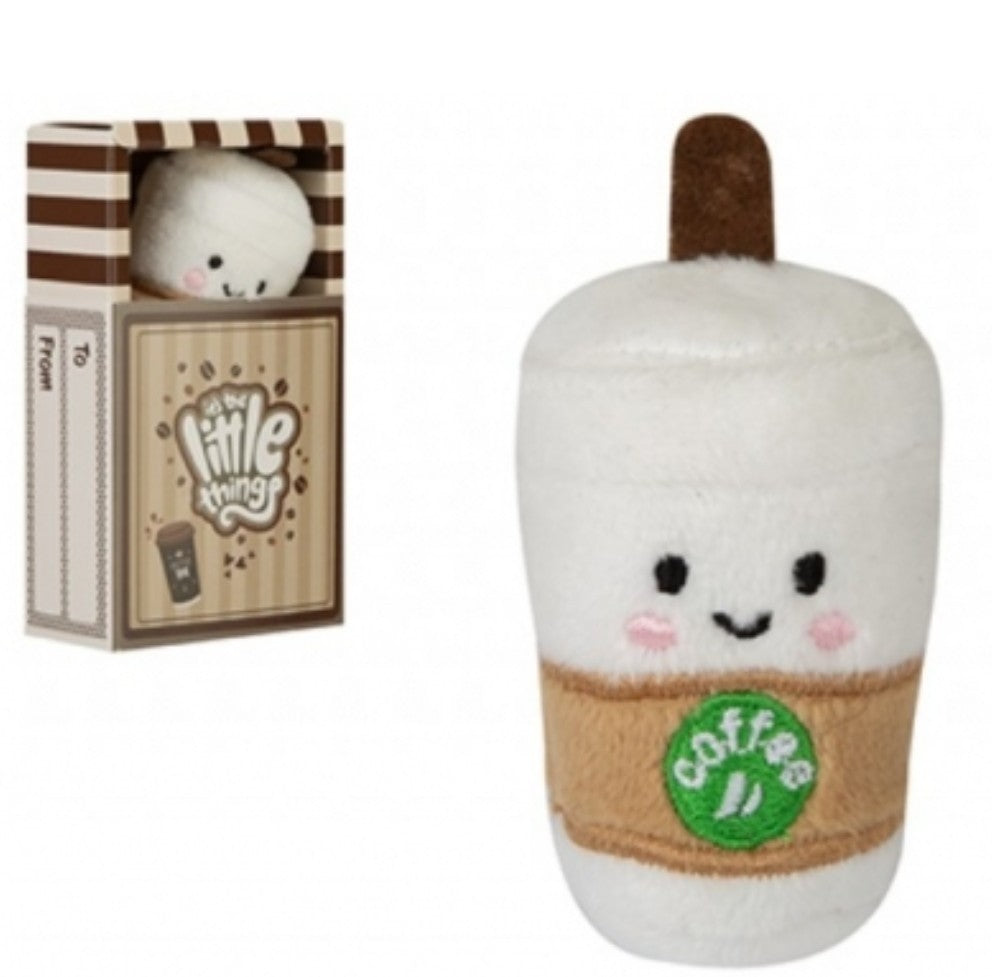 Little Things Mini Coffee Plush in Matchbox Boxed - Soft Toy Gift - Novelty Item
