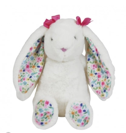 FLORAL CREAM BUNNY PLUSH 8" - Kids Easter Bunny Teddy 
