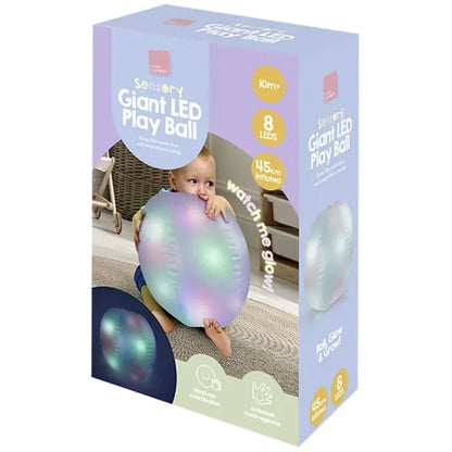Giant LED Sensory Light Up Play Ball | 45cm Inflatable Baby Toddler Sensory Toy