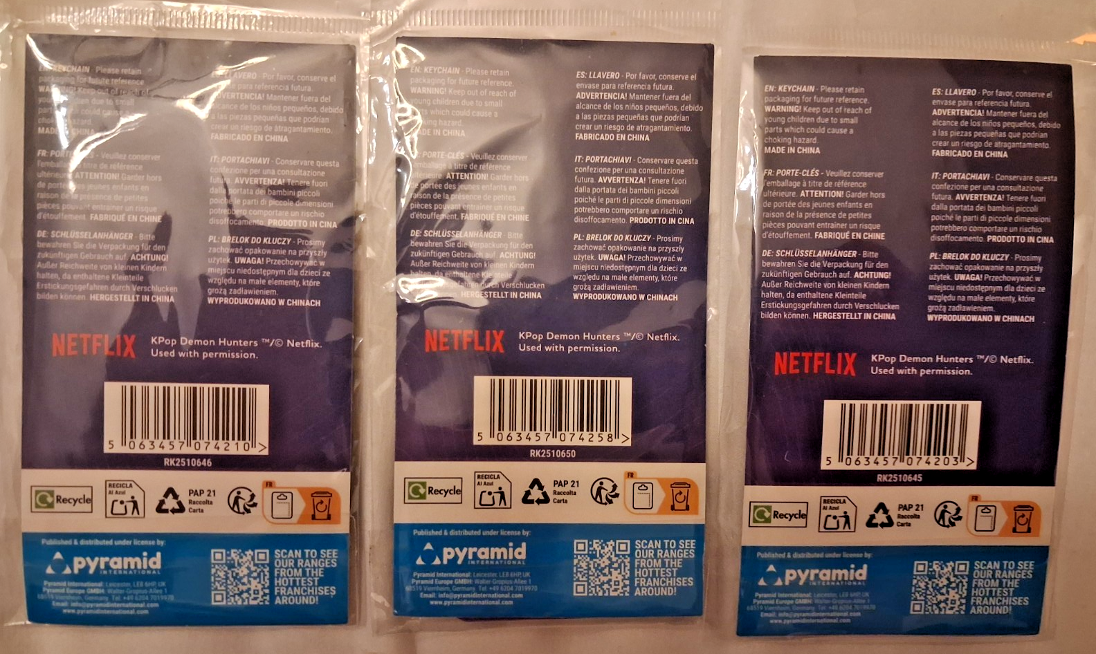 Netflix K-Pop: Demon Hunters 3-Piece Keychain Bundle Set