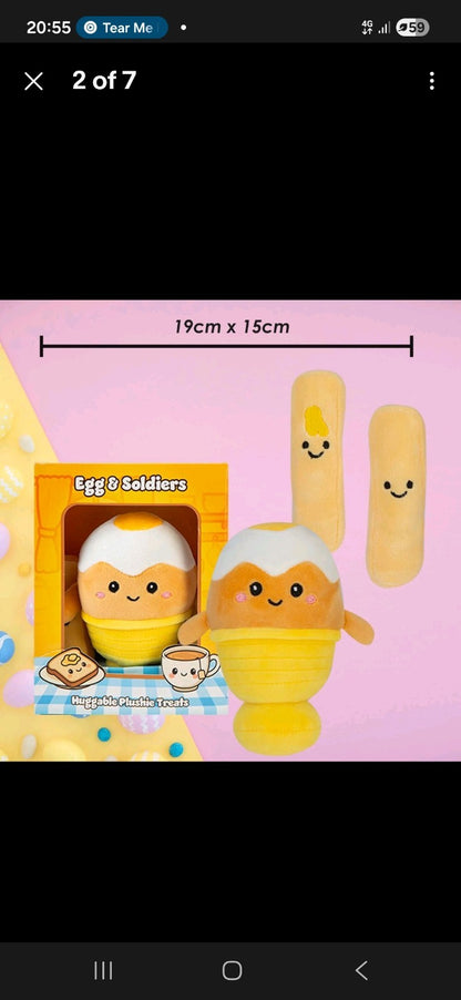 Egg & Soldiers Soft Toy Plush In Gift Box 13CM