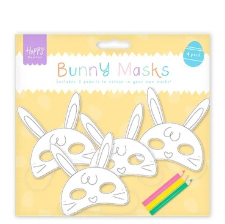 EASTER COLOUR YOUR OWN MASKS SET 4PK - EASTER CRAFT ACTIVITY 