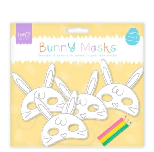 EASTER COLOUR YOUR OWN MASKS SET 4PK - EASTER CRAFT ACTIVITY 