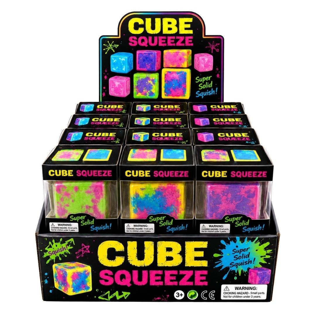 5cm Squishy Clear Graffiti Cube – Premium Sensory Fidget Toy