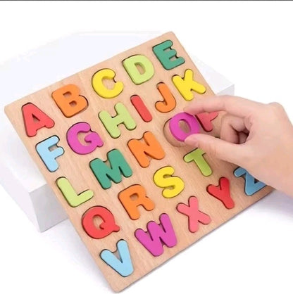 Bright & Colourful Wooden Alphabet Puzzle – Educational Preschool Matching Game