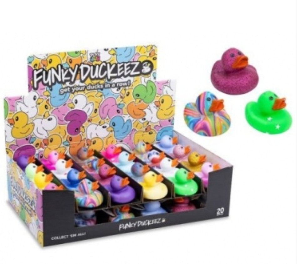 FUNKY DUCKEEZ Collectible Mini Rubber Ducks - "Get Your Ducks in a Row!"