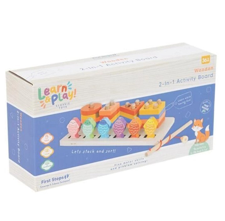 FIRST STEPS 2 IN 1 FISHING STACK AND SORT BOARD - LEARNING TOY 