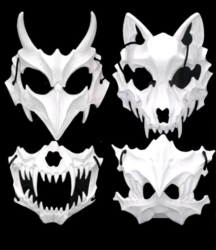 Fantasy Creature Bone Skull Cosplay Half-Masks - Multi-Variation Set