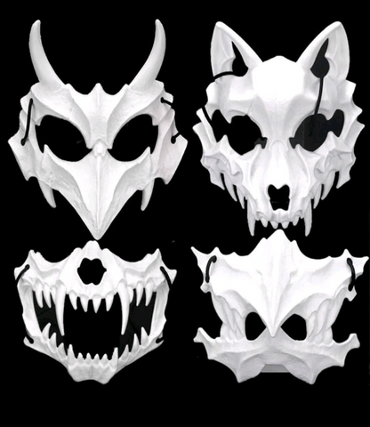 Fantasy Creature Bone Skull Cosplay Half-Masks - Multi-Variation Set