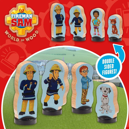 Wooden Fireman Sam Figure Pack Double Sided 4 Piece 