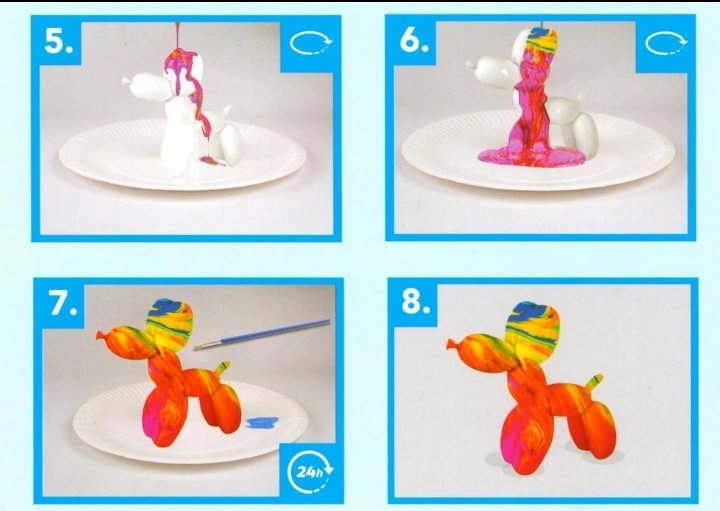 Paint Your Own Marble Balloon Dog Creative Pouring 