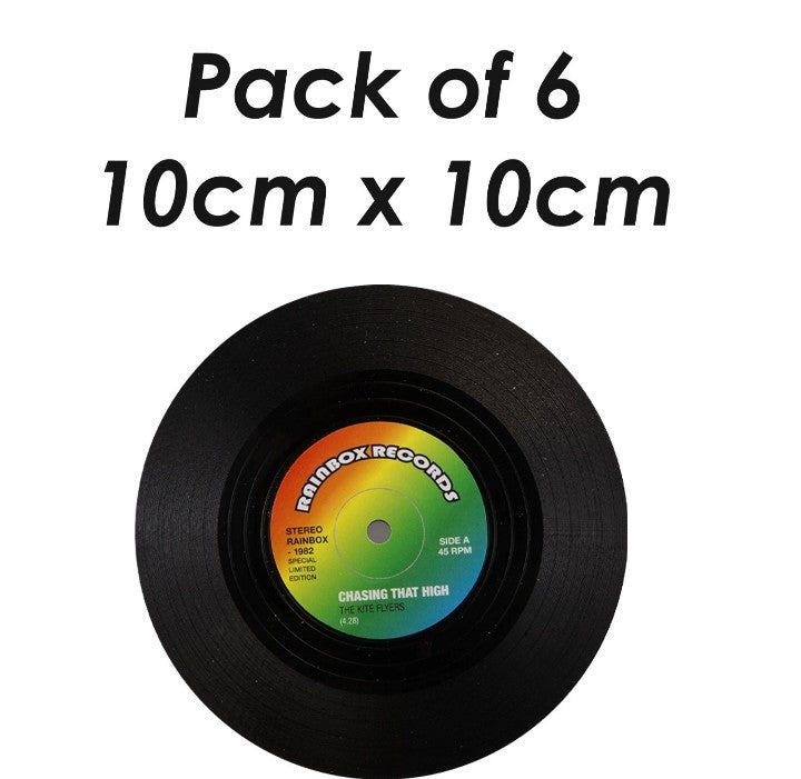 Man Cave Vinyl Coasters Pack of 6 Black Vinyl's