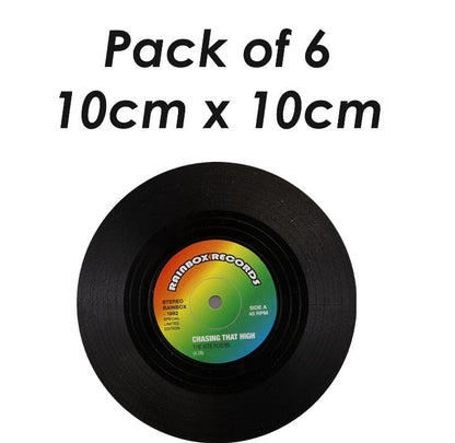Man Cave Vinyl Coasters Pack of 6 Black Vinyl's