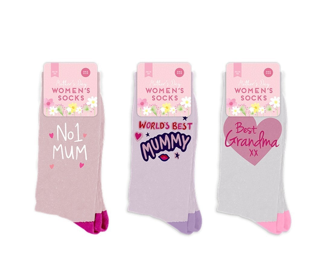 MOTHER'S DAY LADIES SOCKS - ASSORTED - GIFTS FOR MUM - GIFTS FOR GRANDMA 