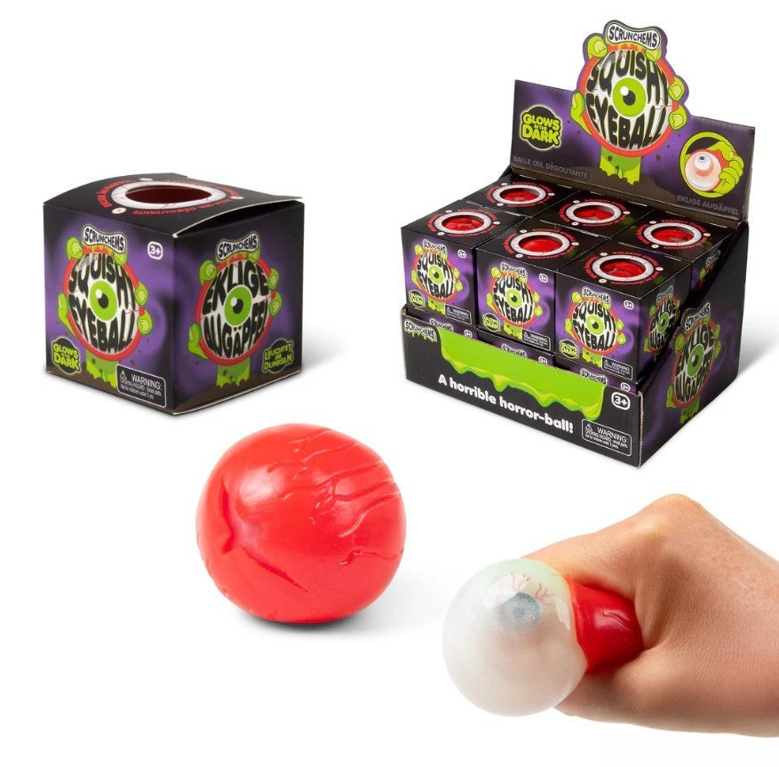 X1 Scrunchems Squishy Eyeball Fidget Toy – Glow in the Dark Sensory Stress Ball