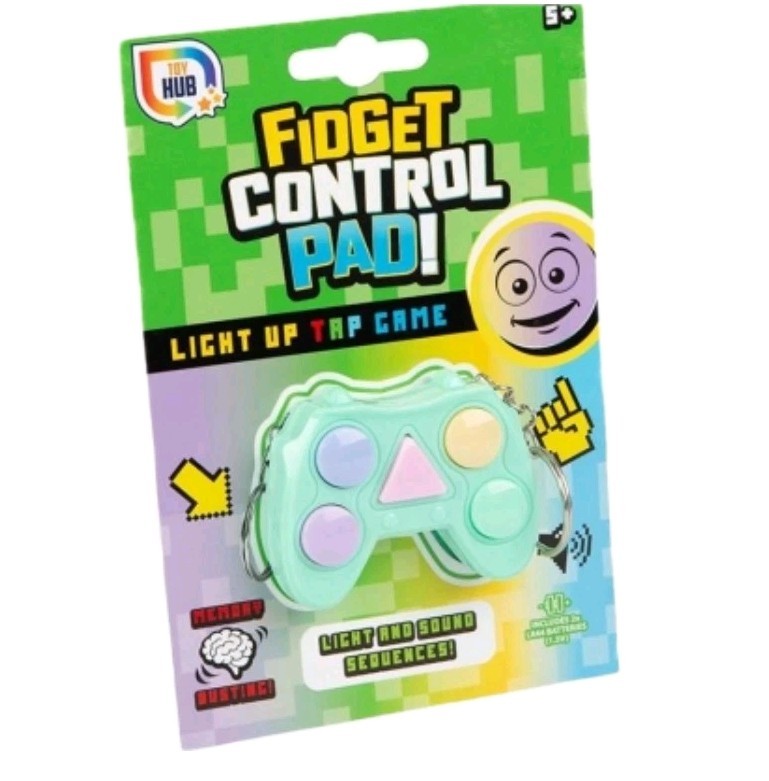 Fidget Control Pad Key Ring - Light Up Keyring With Sounds - Fidget Keyring 