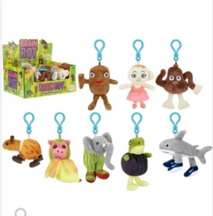 Brainrot Plush Toy Bag Clip Tung Sahur Crocodilo Shimpanzini Tralalero Tralala 