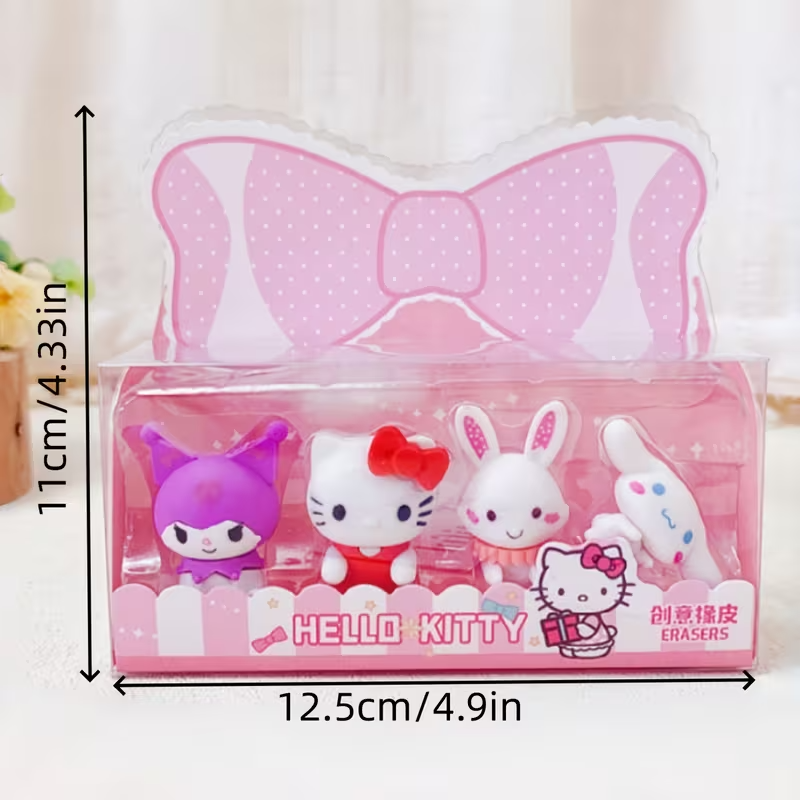 X1 Sanrio Hello Kitty & Friends 3D Character Eraser Gift Set - 4-Piece Pack
