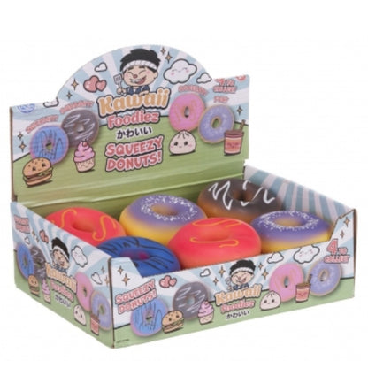 X1 Kawaii Foodies Squeezy Donut - Soft & Stretchy Sensory Fidget Toy 7.5CM