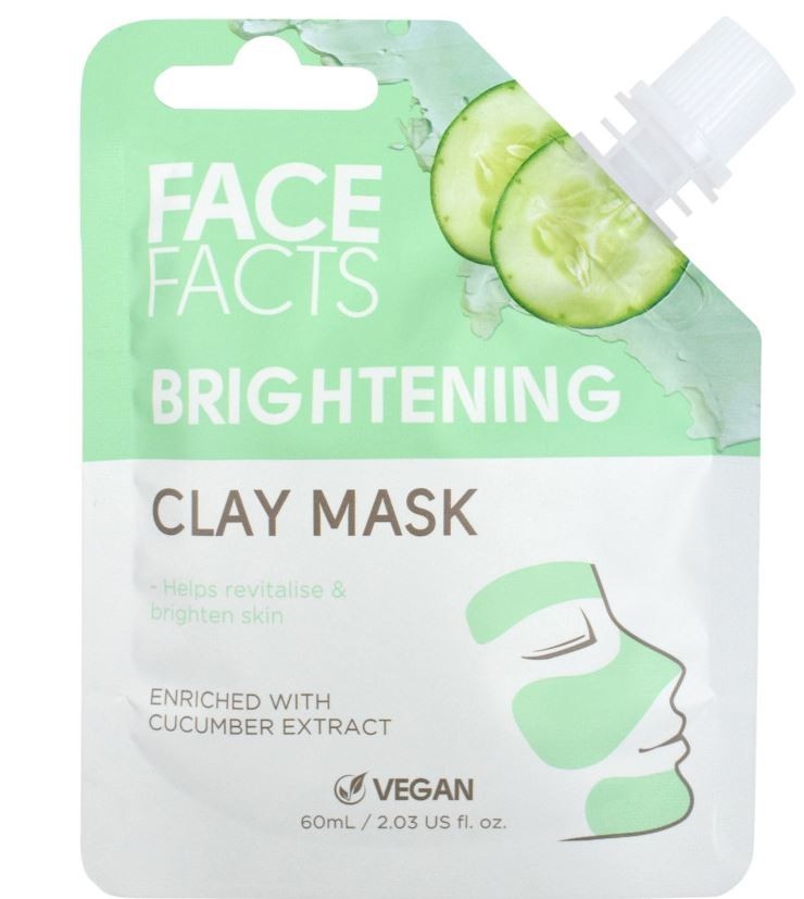 Face Facts Clay Mask 60ml | Vegan | Antioxidant Soothing Brightening Mud Mask