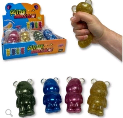 Glitter Banks Bear Slow Release Squeeze Toy Fidget Stress Relief Sensory Play