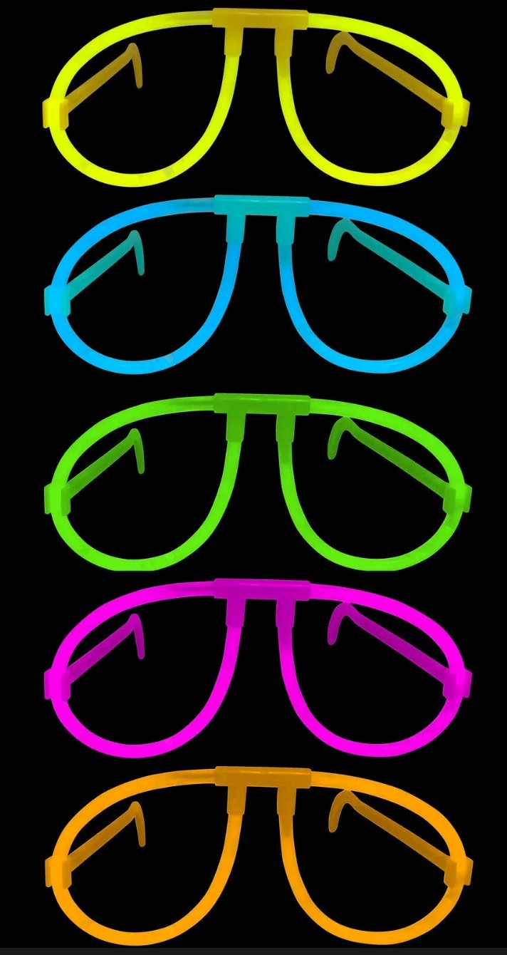 Glow in the Dark Neon Glasses X3 Pairs - Light Up - Party - Dress Up Accessory 