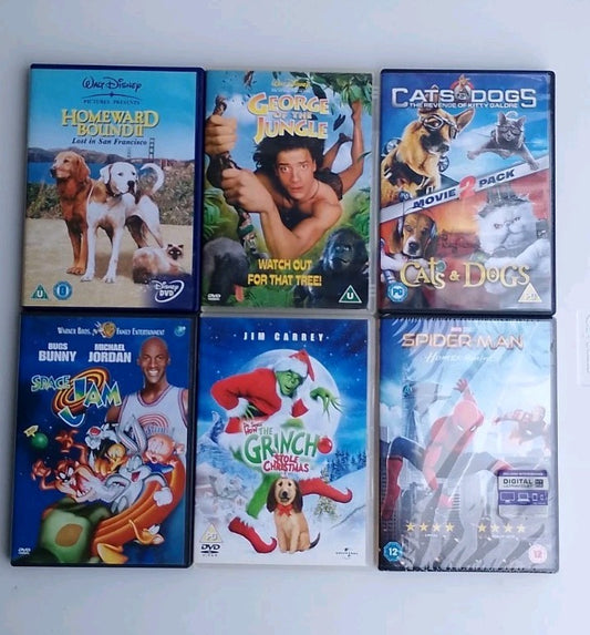X6 Dvd Bundle Includes space Jam, Cats And Dogs + More 