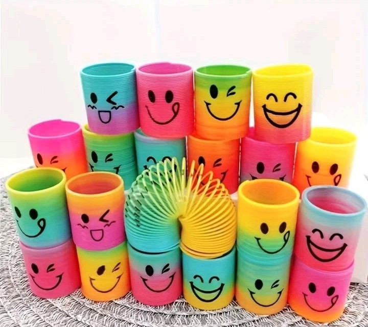 Rainbow Mini Spring Toys Durable, Colorful Spiral Party Favors for Birthdays X6 