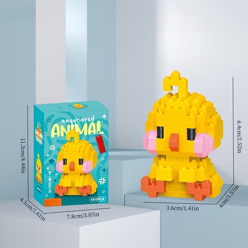 12-Piece Cute Mini Animal Building Blocks Set - Complete 3D Micro Bricks Collect