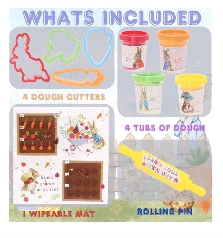 Peter Rabbit Dough Kids Childrens Modelling Clay Kit Activity Craft Play Set Toy