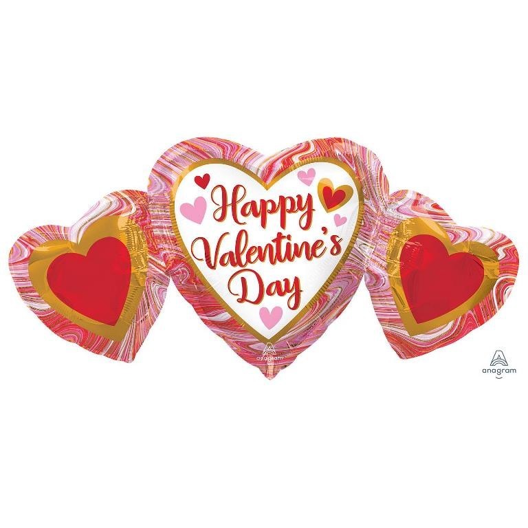 Valentines Day Foil Balloons For That Somebody Special: Heart, Marble, Abstract