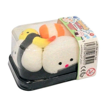 SQUISHY SUSHI 3 Pack Kawaii Foodies Fidget Toy Stress Relief Sensory Play 