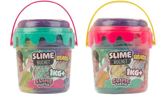 SlimeTastic 1KG+ Slime Beads Bucket – Giant Kids Sensory Toy Tub (Pre-Made)