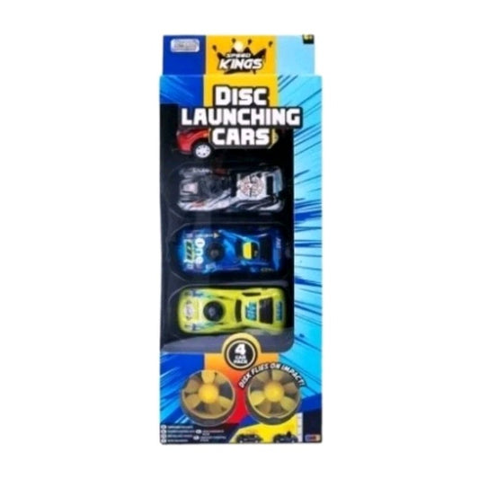 KINGS Disc Launching Cars 4 Pack Stunt Vehicle Set