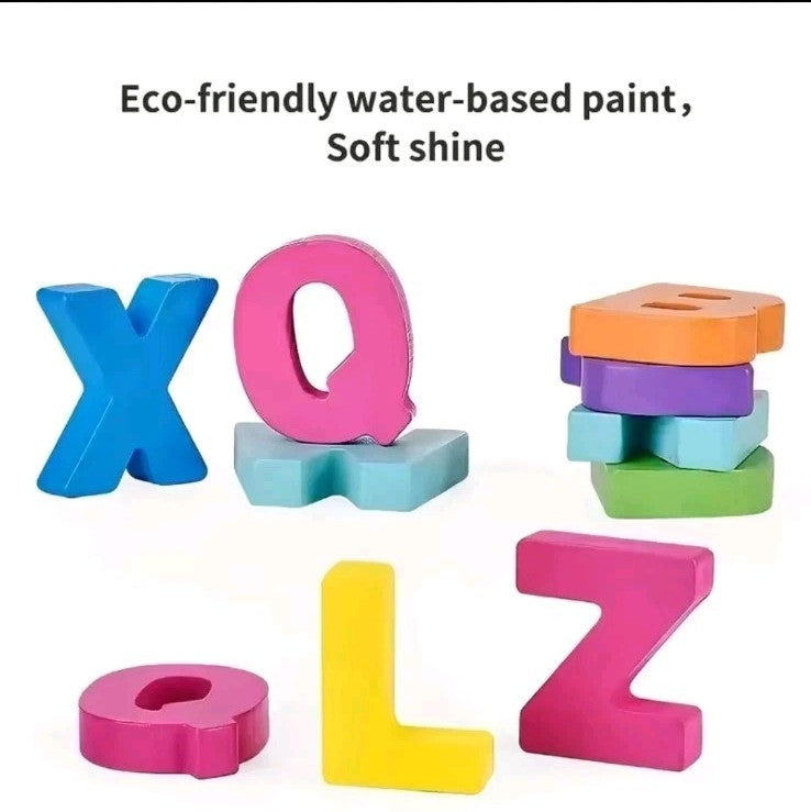 Bright & Colourful Wooden Alphabet Puzzle – Educational Preschool Matching Game