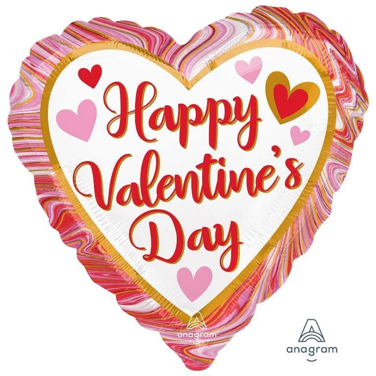 Valentines Day Foil Balloons For That Somebody Special: Heart, Marble, Abstract