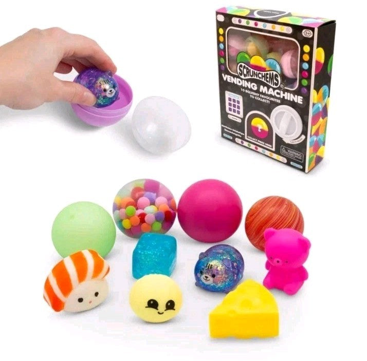 Scrunchems Vending Machine Toy - Squishy Sensory Collectibles with Surprises