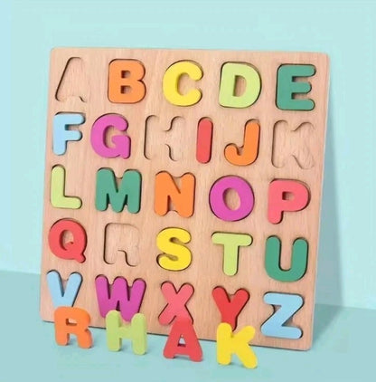Bright & Colourful Wooden Alphabet Puzzle – Educational Preschool Matching Game