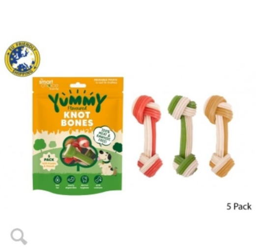 Flavored Knot Bone Meat & Rawhide Free Dog Treat Smart Choice Pack of5 Dog Snack