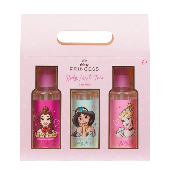 Disney Princess Body Mist Trio 3x100ml. Strawberry,Rasberry,Peach Scented.