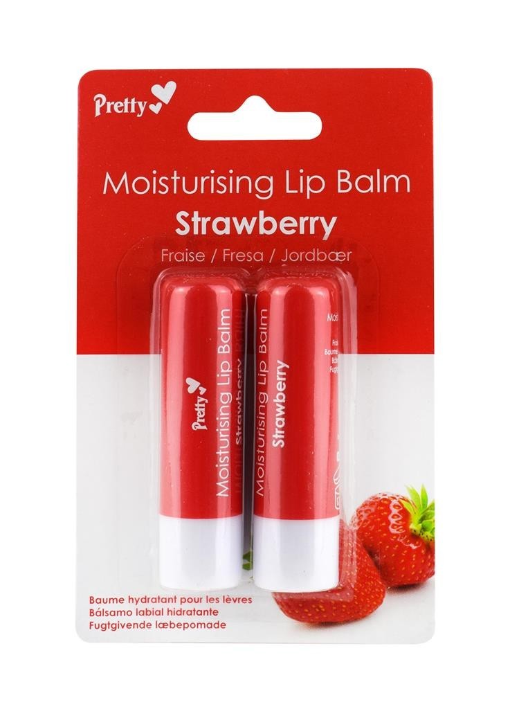 Pretty Moisturising Lip Balm Salve Twin Pack Dry Chapped Lips Different Flavours