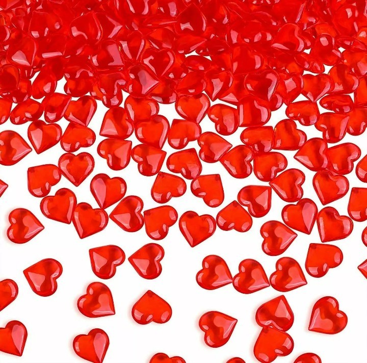 VALENTINES DAY ACRYLIC HEARTDECORATIONS 75G