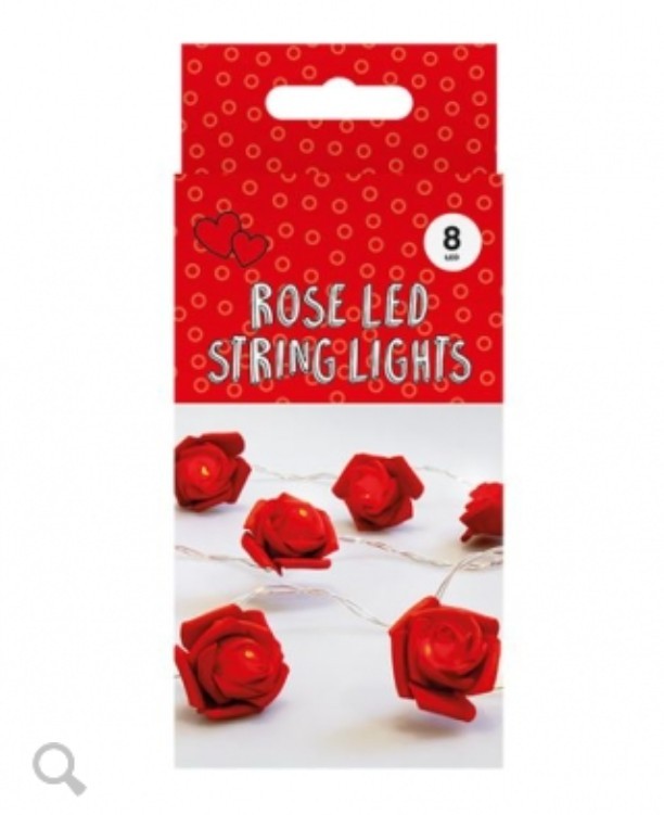 8 LED Valentines Day ROSE STRING LIGHTS