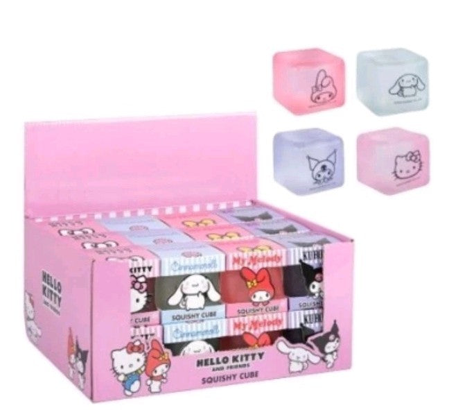 HELLO KITTY Glitter Sugar Cube Stress Relief Squishy Sensory Fidget Toy
