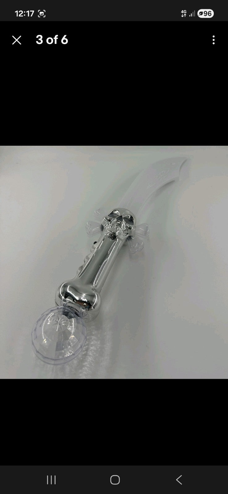 Light Up Pirate Cutlass Sword - Flashing LED Skull & Crossbones 
