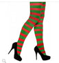Women's Red Green Christmas Tights  Elf Pants Fancy Dress Costume Accessory